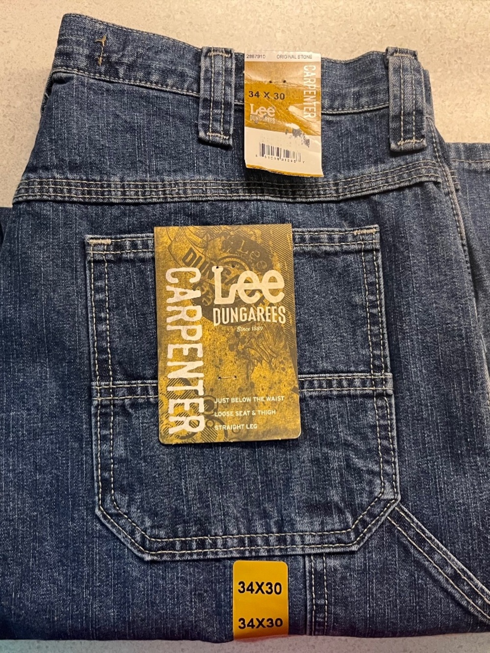NWT Men’s Lee Carpenter Dungarees 34 x 30
